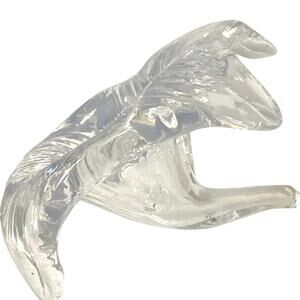 Vintage handmade Clear Blown Glass Lily. Flower Tulip Vase. Aprox 5 1/4"L x 3"H